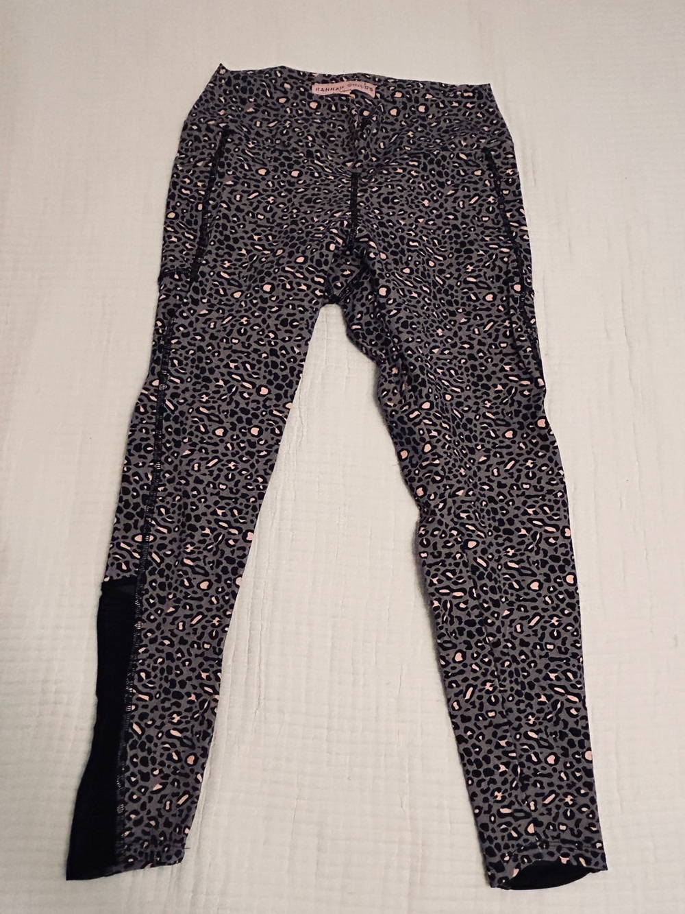 Hannah Childs Jayme 7/8 Women's Leopard Print Leggings with Pink Spot Detail